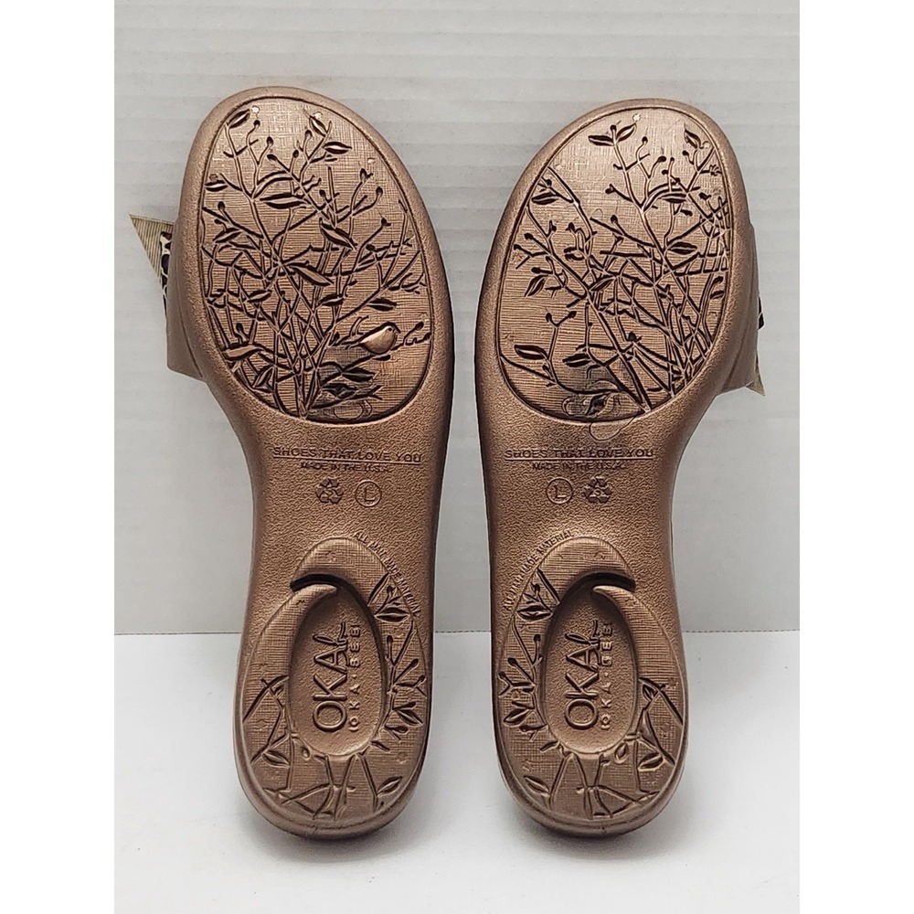 Oka B Okabashi Women's Madison Sandal Size L Slide Flip Flop Animal Print Bow - Picture 3 of 8